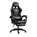 Herná stolička s opierkou nôh – čierna – PDQ112001-1