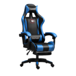 Herná stolička s opierkou nôh – čierno-modrá – PDQ112001-2