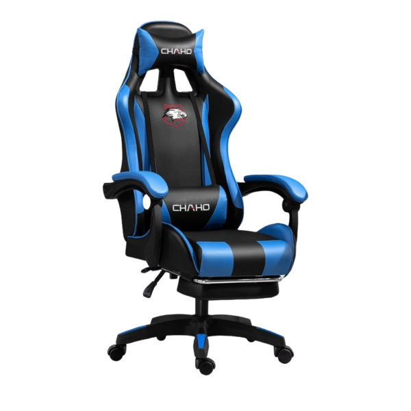 Herná stolička s opierkou nôh – čierno-modrá – PDQ112001-2