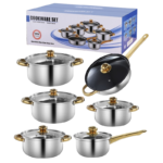 Súprava hrncov z nehrdzavejúcej ocele – PDQ011168