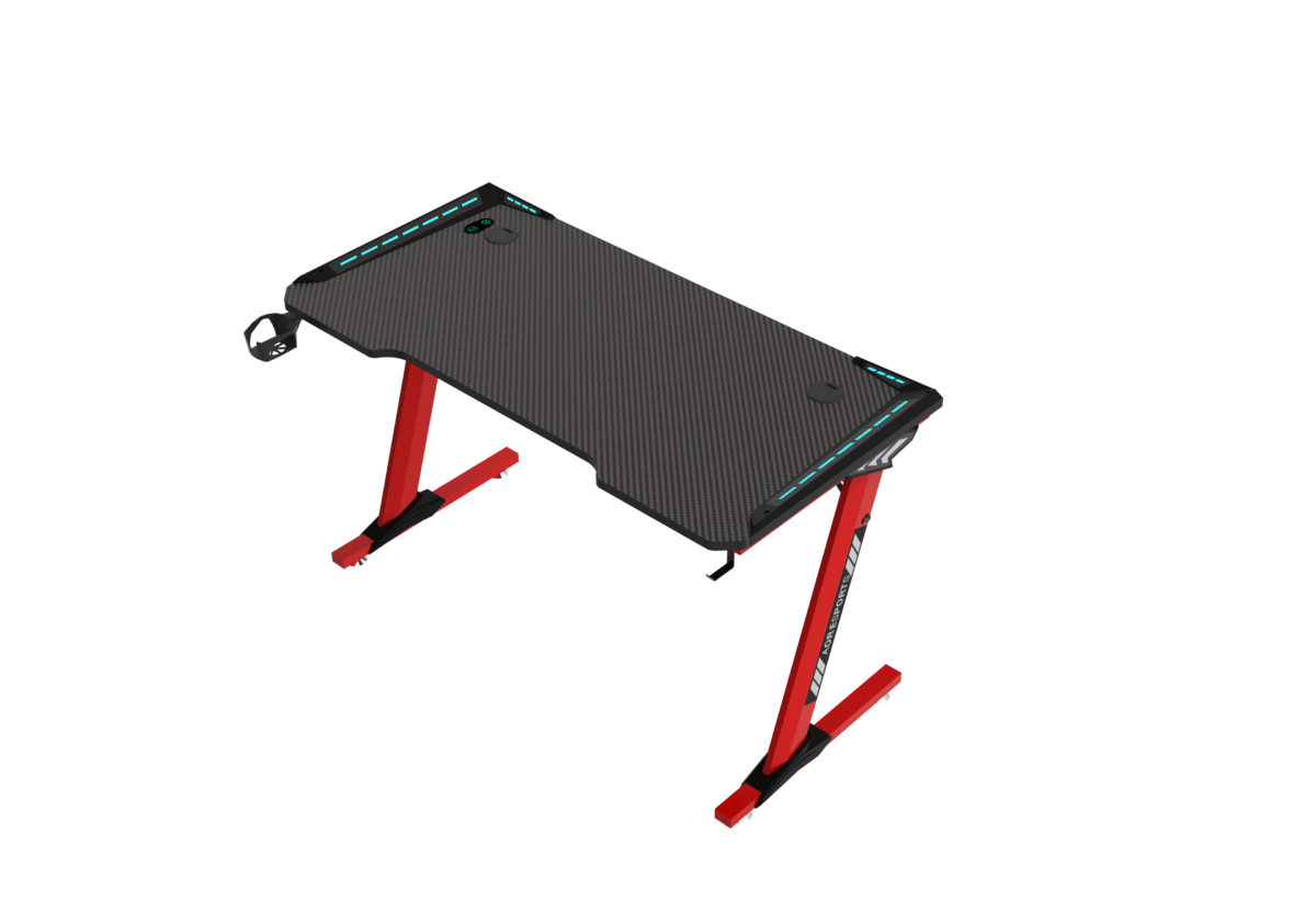 Herný stôl s osvetlením a držiakom na myš 1406073 – červený - Image 3