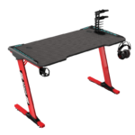 Herný stôl s osvetlením a držiakom na myš 1406073 – červený