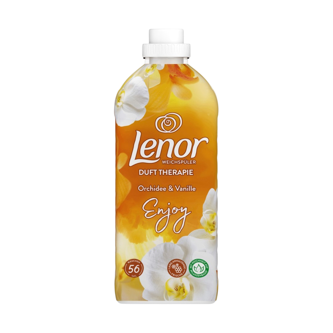 Lenor-Goldene-Orchidee-oblito-1400ml-56-mosas-1-removebg (3) Lenor aviváž 56 praní 1,4 l Enjoy Orchid&Vanilia - Image 1