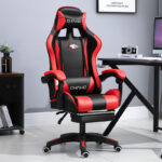 Herná stolička s opierkou nôh – čierno-červená – PDQ112001-4 - Image 2